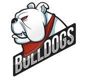Epic Ladies Bulldogs Red Mascot League Sports Team V-Neck Graphic T-Shirts