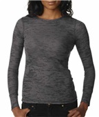 Womens 50/50 Thermal Long Sleeve Shirt (Dark Gray)