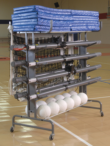 Volleyball Rack Bison Multi-Court Volleyball Storage System - Volleyball Equipment and Gear
