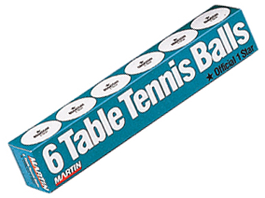 Martin Table Tennis Ping Pong Balls (Tube of 6)