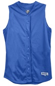 Womens Pro Mesh Full Button Sleeveless Softball Jersey