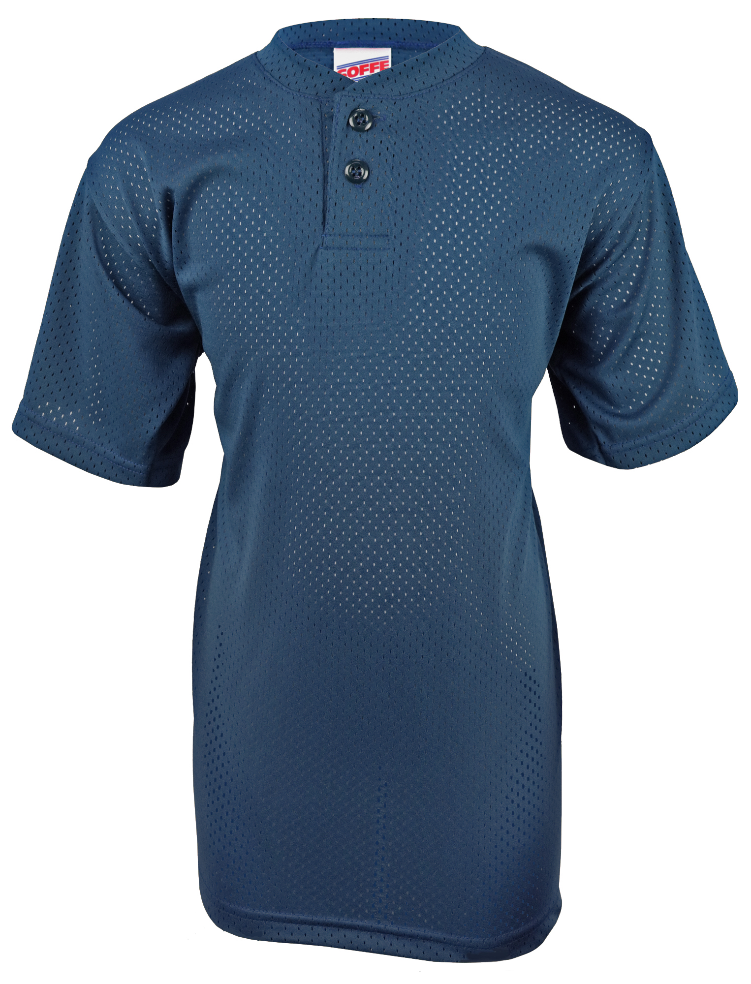 E25788 Youth (YL Navy or Purple) 2Button Henley Baseball Jersey