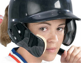 (Right) Baseball C-Flap Jaw & Cheek Protection (White or Royal)