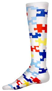 Red Lion Promote Autism Awareness Puzzle Socks - Soccer Equipment and Gear