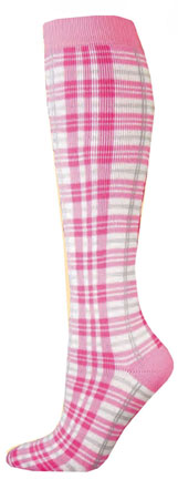 Red Lion Pink Plaid Socks