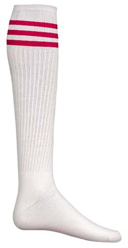 Adult Size 9-11 (DARK GREEN/WHITE) "3-Stripe Knee High Soccer Socks