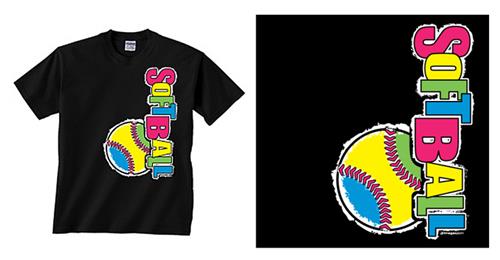 Image Sport Softball Multi Vertical T-shirts