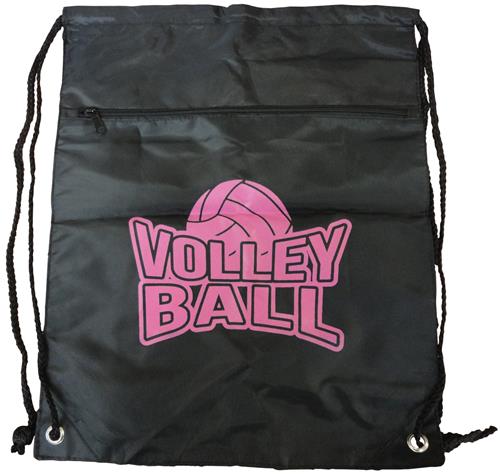 Volleyball Drawstring Backpack w/ Zipper
