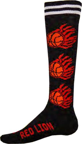 Red Lion Flaming Basketballs Athletic Socks