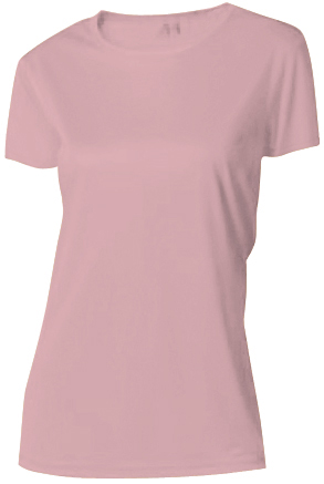 A4 Women's Pink Cooling Performance Crew T-Shirts. Printing is available for this item.