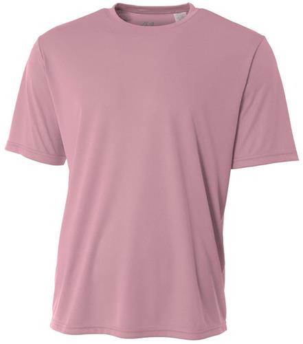 A4 Adult Pink Cooling Performance Crew T-Shirts. Printing is available for this item.