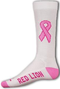 Red Lion Cancer Pink Ribbon Crew Socks