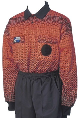 NISOA Womens Medium College Referee Orange Grid LS Shirts