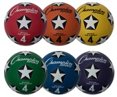 Champion Rubber Cover Soccer Ball Size 4 Set of 6