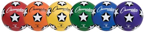 Champion Rubber Soccer Ball-Assorted Set of 6