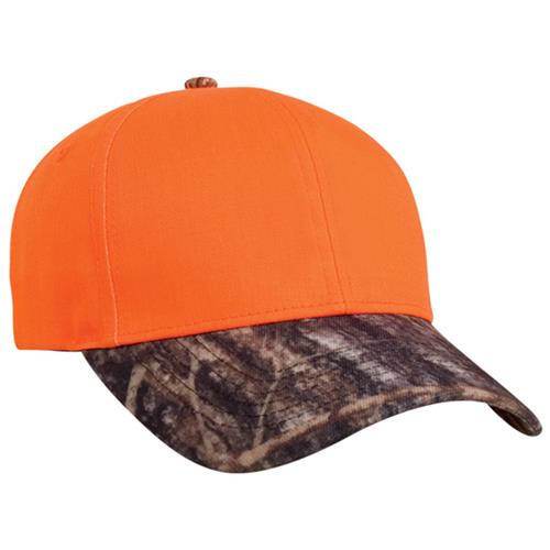 Pacific Headwear 680C Blaze Orange Camo Caps. Embroidery is available on this item.