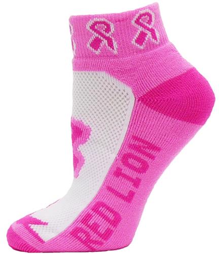 Red Lion Cancer Awareness Pink Ribbon Socks CO