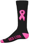 Red Lion Cancer Awareness Black/Pink Crew Sock Red Lion Cancer Awareness Black/Pink Crew Sock
