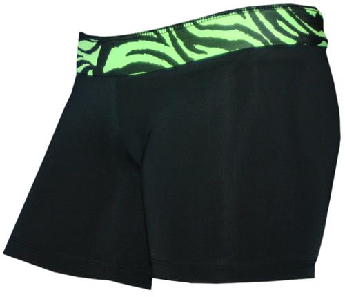 Svforza Black/Green Zebra 6" Compression Shorts