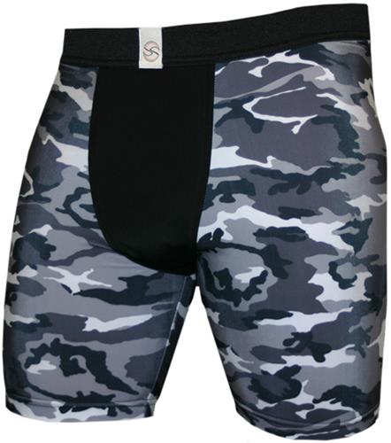 Svforza B/W Camouflage 9" Men's Compression Shorts