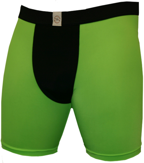 neon green compression shorts