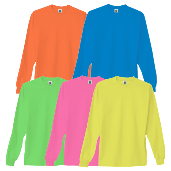 E28300 Adult Neon Long Sleeve Tees