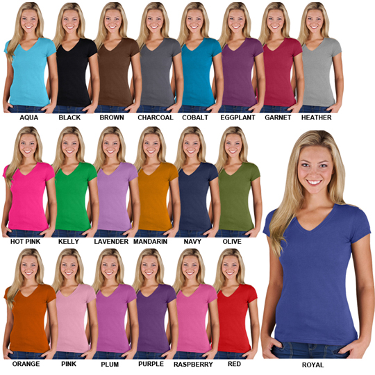 LAT Sportswear Ladies Fitted V-Neck Tee - Cheerleading Equipment and Gear