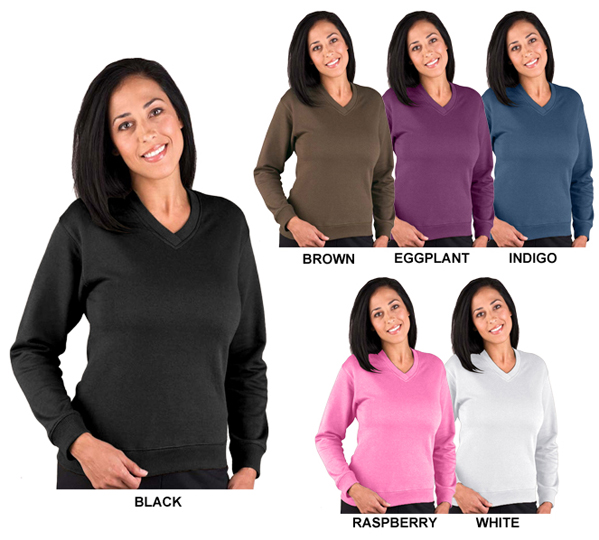 LAT Sportswear Ladies French Terry V-Neck Pullover