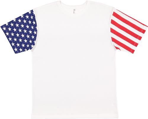 LAT Sportswear Adult Stars & Stripes Tee. Printing is available for this item.