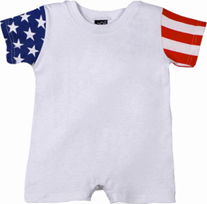 LAT Sportswear Infant Stars and Stripes Romper