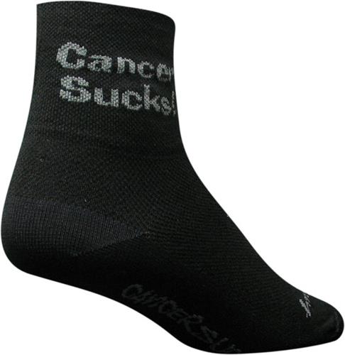 Sockguy Classic Black Cancer Sucks Socks. Free shipping.  Some exclusions apply.