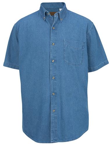 Edwards Mens Mid-Weight Denim Short Sleeve Shirt. Printing is available for this item.
