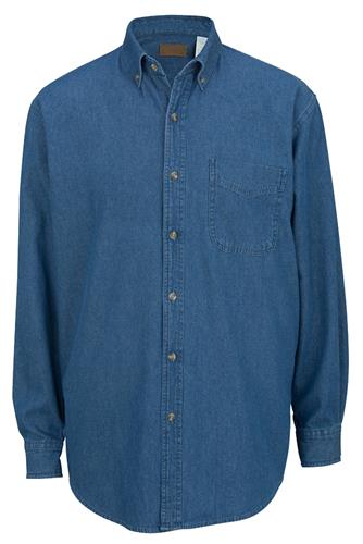 Edwards Mens Mid-Weight Denim Long Sleeve Shirt. Printing is available for this item.