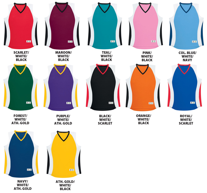 E3001 Womens Sleeveless 3 Tone Jerseys-closeout