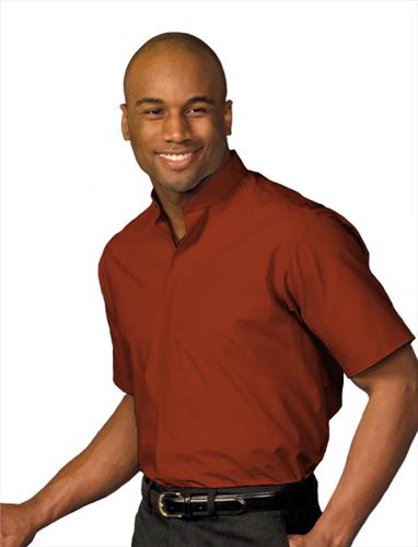 Edwards Mens Short Sleeve Banded Collar Shirt