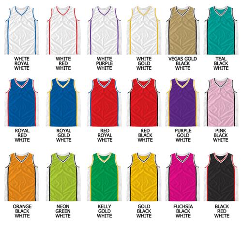 Basketball Dazzle Cloth V-Neck & Arm Trim Jerseys. Printing is available for this item.