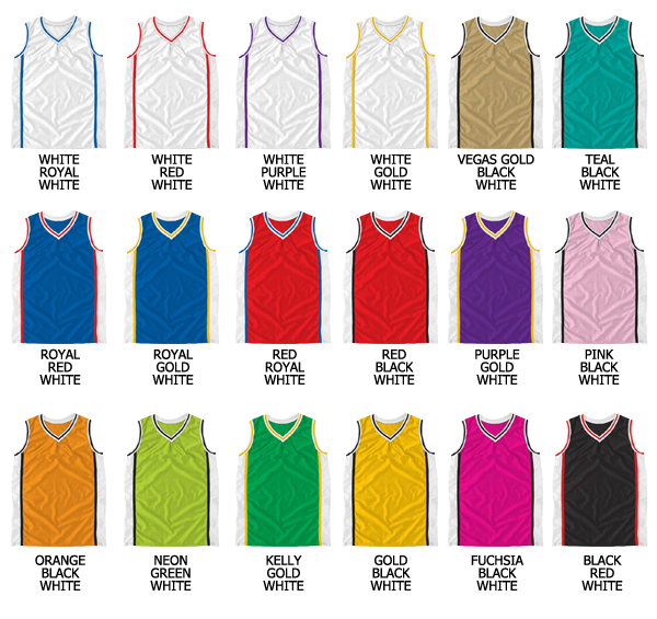 Basketball Dazzle Cloth VNeck & Arm Trim Jerseys Basketball