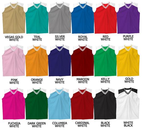 Basketball Dazzle Cloth Stripe Neck Trim Jerseys. Printing is available for this item.