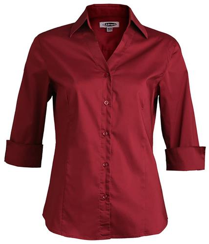 Edwards Womens V-Neck Tailored 3/4 Sleeve Blouse