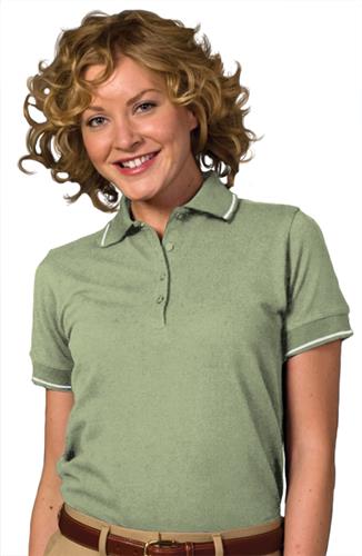 Edwards Womens Pique Polos w/Tipped Collar & Cuffs. Printing is available for this item.