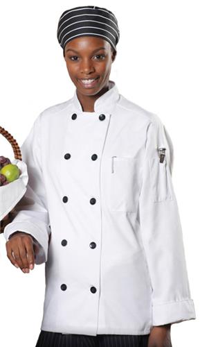 Edwards Unisex Ten Black Button Full Cut Chef Coat