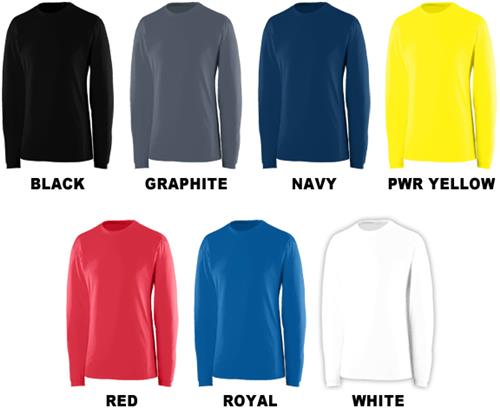 Augusta Sportswear EXA Long Sleeve Crew Shirt. Printing is available for this item.