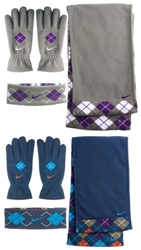 NIKE Argyle Fleece Set Gloves & Scarf