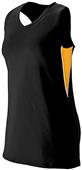 Augusta Girls' Large Black/Gold/White Inferno Racerback Jerseys