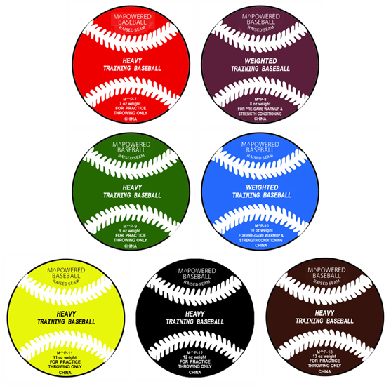 M Powered Heavy Training Baseballs (Set of 7)