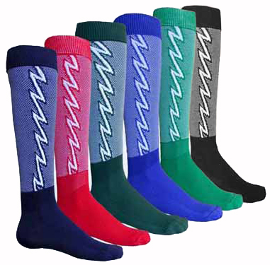 Adult Medium (Kelly/White) Lightning Bolt Athletic Socks