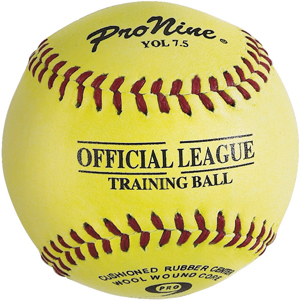 Pro Nine 7.5" Yellow Training Ball Baseballs (DZ)