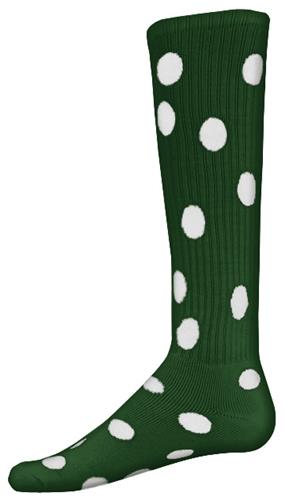 Adult Large 10-13 (NAVY/WHITE) Dots Knee High Athletic Socks