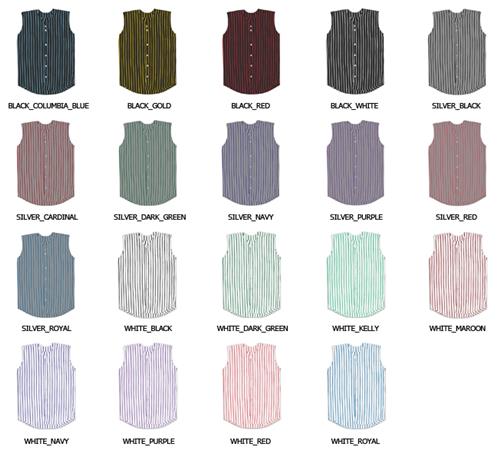 Baseball Knitted Color Pinstripe Sleeveless Jersey. Decorated in seven days or less.