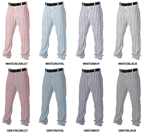 Men's Polyester Clemson Scarlet Pinstripe Baseball Pant